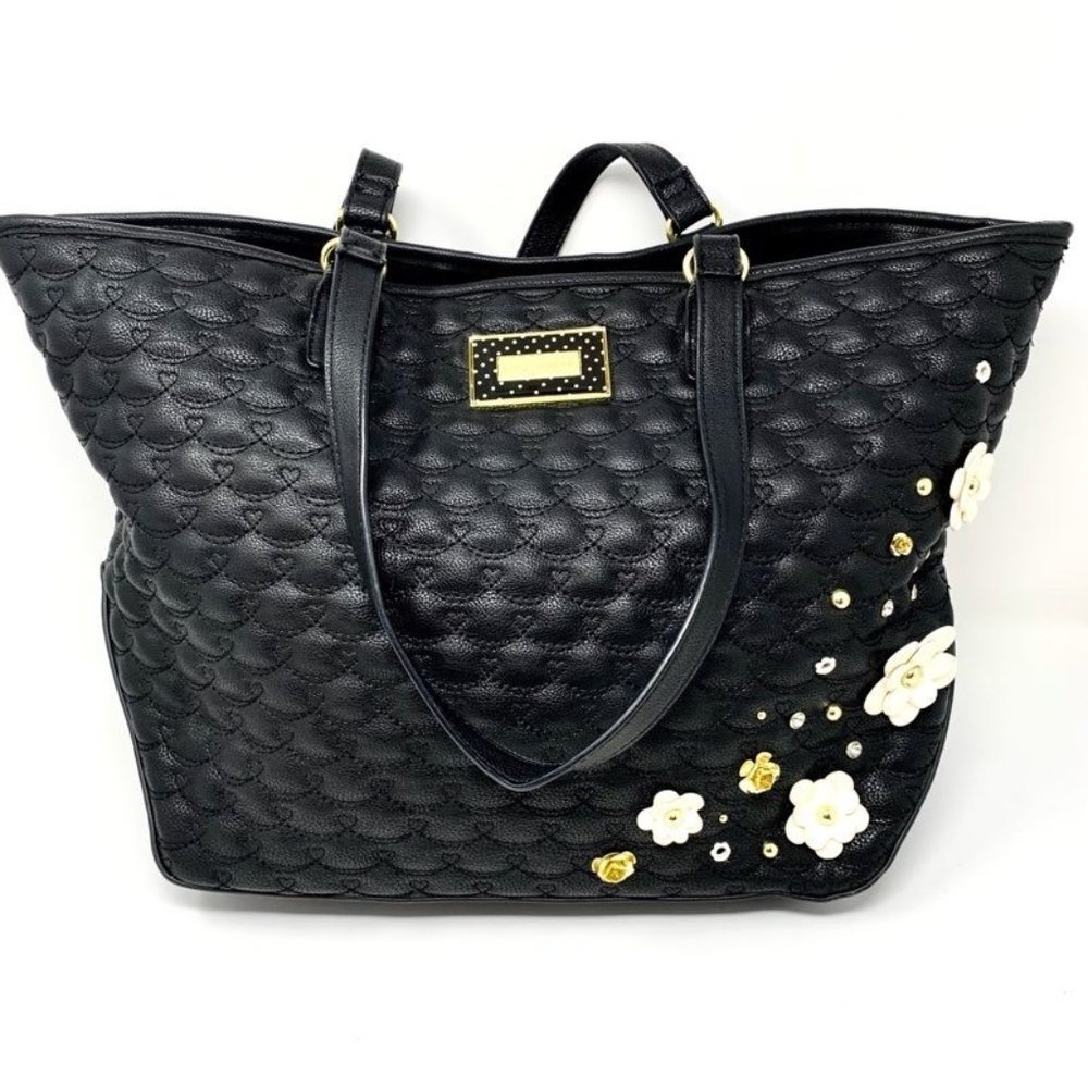 BETSY JOHNSON Large Black Handbag Tote